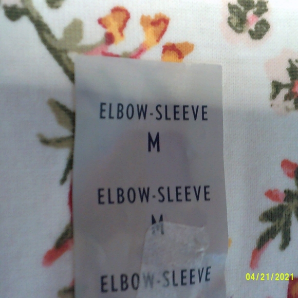 knit v-neck top croft & barrow floral cotton - Picture 7 of 8